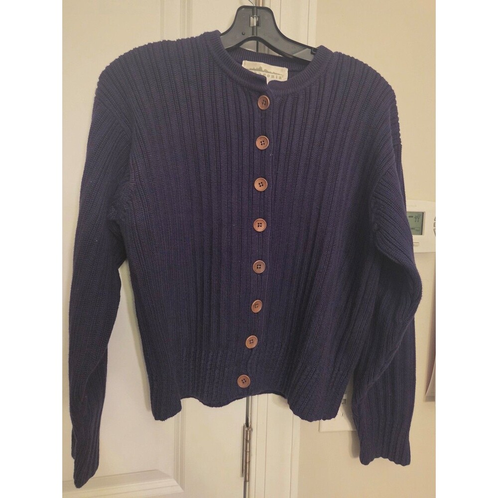 Patagonia Vintage Dark Purple Button-Up Knit Cardigan Sweater Size S